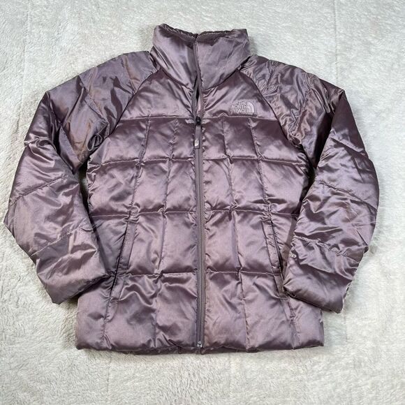 The North Face Girls Puffer Metallic Coat 550  Zip Up Jacket - Picture 1 of 8
